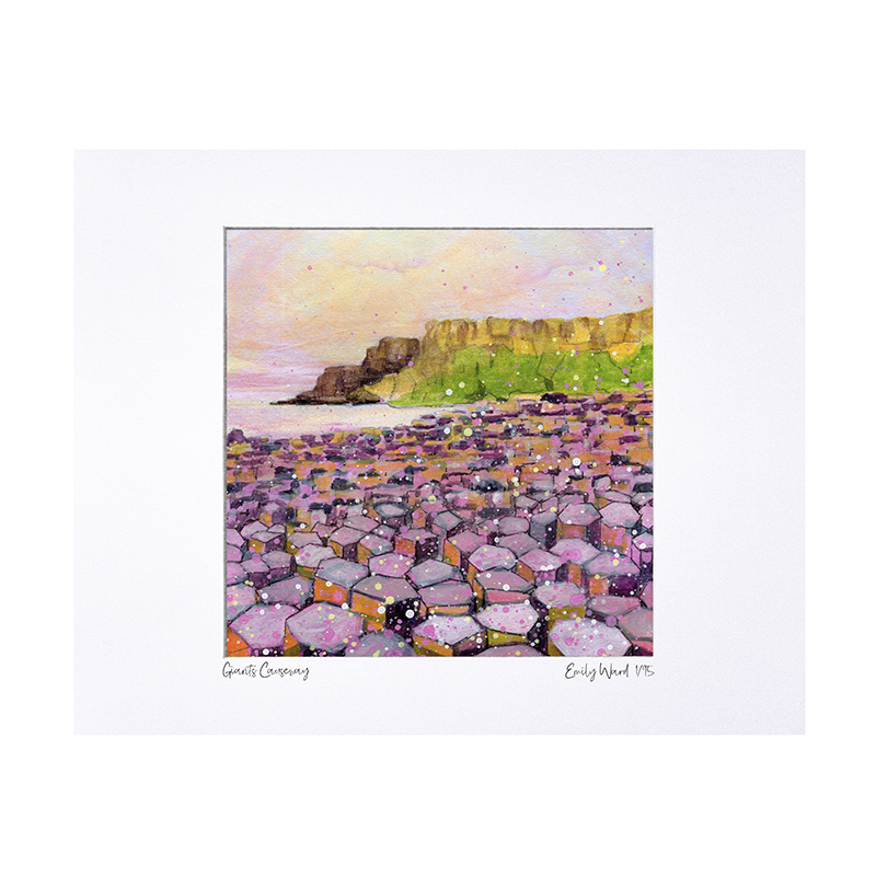 Giant's Causeway - Pink Limited Edition Print with Mount